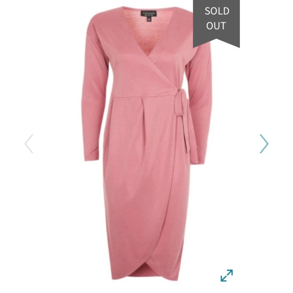 TOPSHOP Pink Wrap Dress
